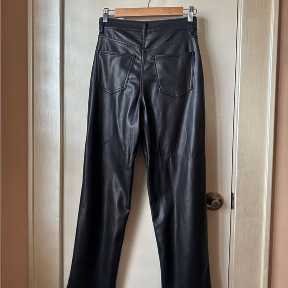 Express Super High Waisted Faux Leather Modern Straight Pant - Picture 5 of 7